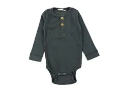 Petit Piao pine green placket body modal